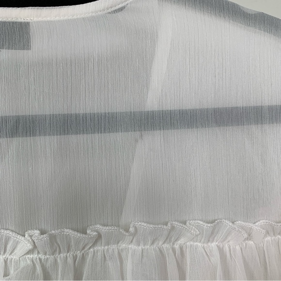 Majorelle Cream Sheer Top with Ruffle Detail Size XL - Picture 7 of 9